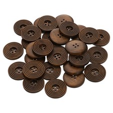 30pcs Boutons en bois 4 trous