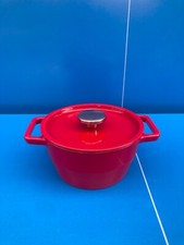 PIREX Cocotte EN Fonte RONDE ROUGE TBE FRANCE 20 CM  IDEM Le Creuset