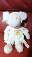 Doudou Peluche Cochon Rose 2 Tons Broderie Soleil Orange Morbidelli De.Car baby