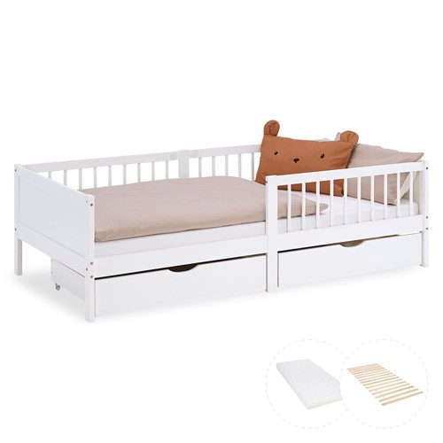 Lit enfant bas bois - , blanc