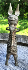 Cheval en laiton ciselé, Inde, Dokhra, art tribal -  10cm x 20cm x5 cm