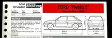 Fiche Technique Automobile R.T.A (RTA) ; Ford " Fiesta S "  depuis Mars 1989