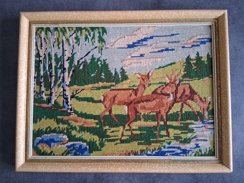 Vintage canevas scène - de, cerf