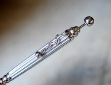 ORIGINAL STYLO BILLE JEAN-PIERRE LEPINE ZIG ZAG - METAL GODRONNE - RARE VERSION