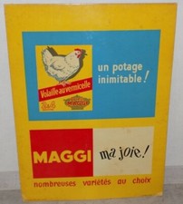 ANCIENNE ET AUTHENTIQUE CARTON PUBLICITAIRE PLV POTAGE MAGGI ÉPICERIE