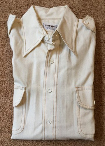 Vintage men khaki button up - khaki,