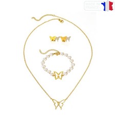 Parure Papillon Femme Dorée