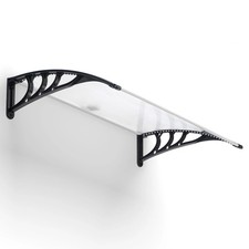 Auvent de porte marquise d'accueil 80 x 120 CM à LED solaire polycarbonate