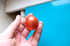 Vintage Ancien Cabochon Cyclomoteur Moto Rond Clignotant Orange 30,5 X 32,5 mm