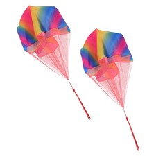 2pcs Parachute Jouets Parachute Playthings avec String Enfants Fly Toys