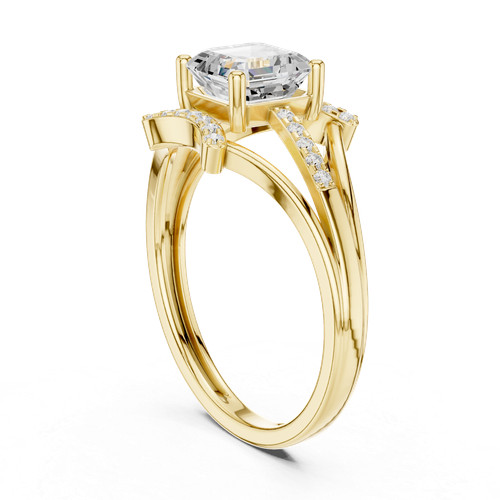 Bague couronne haute diamant