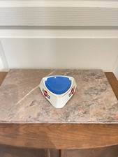 Ancien Rare Cendrier Publicitaire MARTINI Blanc Porcelaine Mouline Loups Vintage