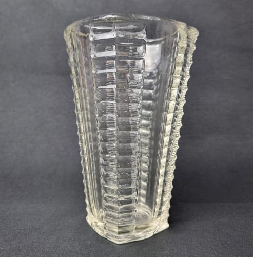 Vase vintage verre pressé - vase,