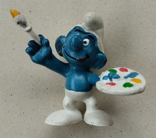 Figurine schtroumpf peintre - schtroumpf,