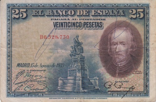 Billet espagne veinticinco - espagne,