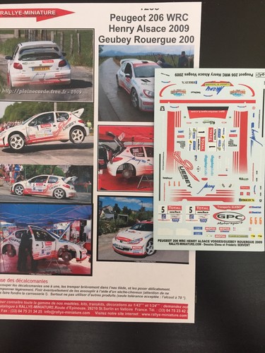 Decals peugeot 206 guebey - 1/43,