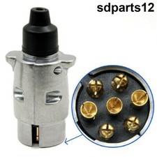 Prise de Remorque Mâle 7 Broches 12V en Aluminium Remorque Caravane Porte-Velo
