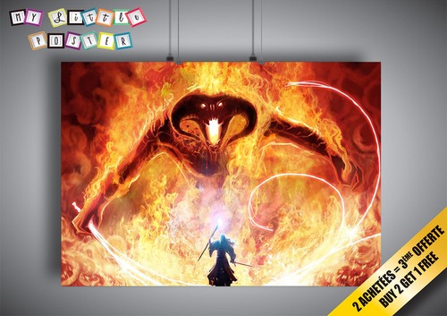 Poster balrog gandalf battle - gandalf,