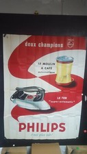 affiche PHILIPS  FER A REPASSER ET MACHINE A CAFE   ANNEES 1960