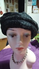 Chapeau coiffe 1900 noire - coiffe,