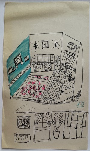 Dessin ancien feutre nina - feutre,