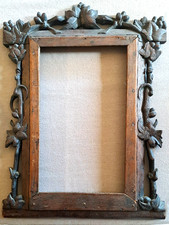 CADRE sculpté ancien ART POPULAIRE motifs végétaux