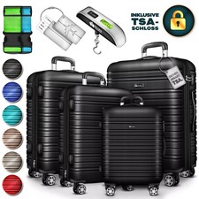 tillvex® travel suitcase set, hard-shell trolley suitcase set, bag SML-XL