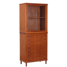 Vitrine Vintage Tek Verre Italie des Années 1960 Originale