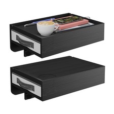 Table de chevet, étagère de lit mezzanine, à pince, bambou, 2 pièces