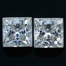Diamant Loose Blanc Paire Princesse D Couleur VVS1 Taille Excellente 4,5x4,5 MM