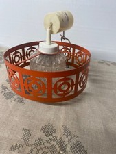 Lampe à suspendre avec abat-jour vintage rouge ampoule à viser bon état ? ??