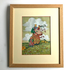 PLOUGASTEL DAOULAS signé GUERIN peinture costumes BRETAGNE tableau vintage µ