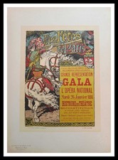 Eugène GRASSET : Les fêtes de Paris, lithographie originale signée 1896