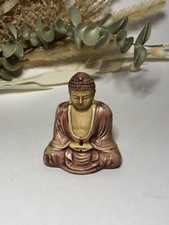 Petite statue de Bouddha rose et beige en céramique - H7 cm - Décoration