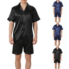 Ensemble pyjama homme en soie douce satiné soie douce vêtements de nuit léger