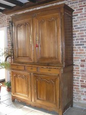 Ancien BUFFET DEUX CORPS en CHENE , 3 TIROIRS  - Hauteur 2m18