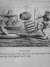 Caricature 1862 Fête du 15 Aout Le Lampion Lanterne Chinoise