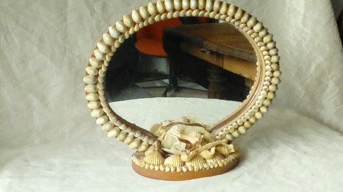 Ancien miroir table ovalie - ancien,