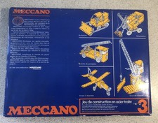 Boite Meccano vintage N°3 années 70/80 avec notice old Meccano set '70s/'80s