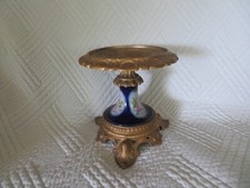 Vide poche ou cassolette XIXème  porcelaine de Paris et régule décor de fleurs