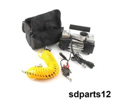 10Bar Compresseur d'Air Double Cylindre 12V Manomètre Voiture Gonfleur Pneus