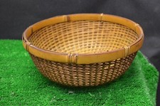 ANCIEN VIDE POCHE PANIER EN OSIER CORBEILLE A PAIN VASE COUPE