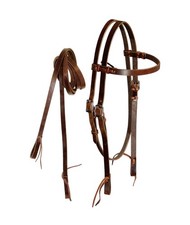 Bridon western en cuir lisse