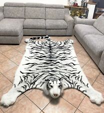 Géant Tigre Blanche Peau Tapis Tigre Peluche 200x135cm, Rayee