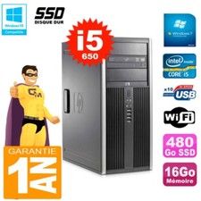 PC HP 8100 Tour Core i5-650 RAM 16Go SSD 480Go Graveur DVD Wifi W7