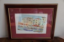 R.CONSTANT lithographie litho " Saint Tropez " numérotée signée avec certificat