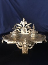 superbe encrier Bronze  Laiton