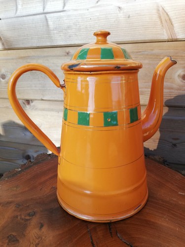 Cafetière émaillée ancienne - cafetière,