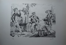 Lithographie MUSICIENS ET