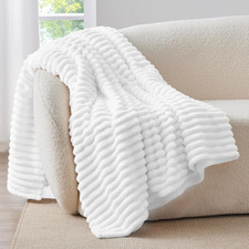 Plaid Polaire Blanc Pour Lit 1